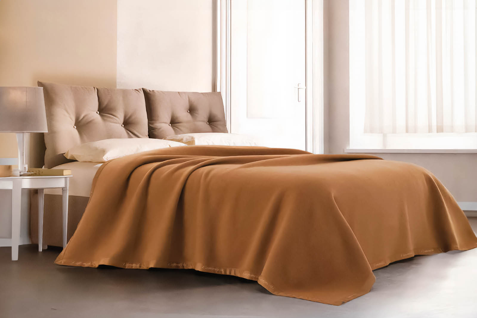 Couverture Double Face KASHMIR Camel